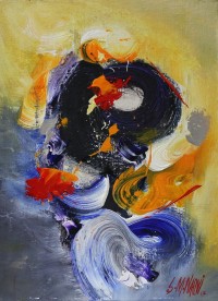 S. M. Naqvi, Acrylic on Canvas, 10  x 14 Inch, Abstract Painting, AC-SMN-022